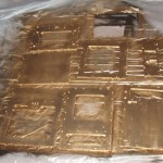 Krylon Metallic 1701 gold on outsides (and edges)