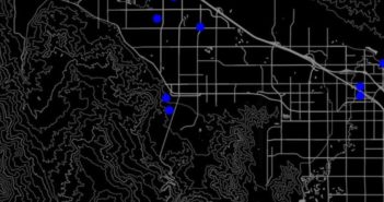 Tuesday Sweep: 21 Mar 2017 Black and white topological map with blue dots