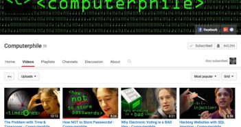 YouTube Channel: Computerphile screenshot of the Computerphile YouTube channel home page