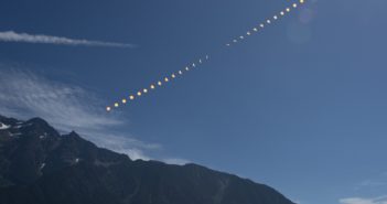 Tuesday Sweep: 22 August, 2017 The phases of the sun as it is transited by the moon composited over mountain scenery