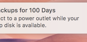 TuesdaySweep: 2017 Fall Quarterly Review Edition system warning that the computer hasn't been backed up in 100 days