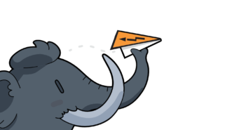 CRASH Space joins the Fediverse Mastodon software's illustration of an elephant throwing a paper airplane, but in this image the airplane is made from the CRASH Space logo