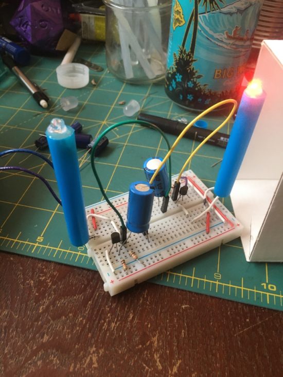 circuit on breadboard