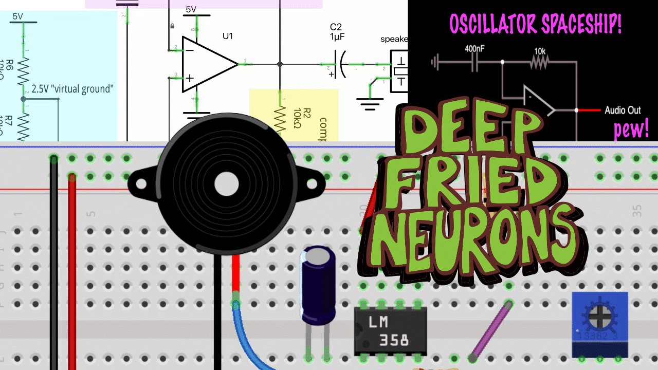 DFN Happy Hour No. 45 Op Amp Oscillator Spaceship! CRASH Space