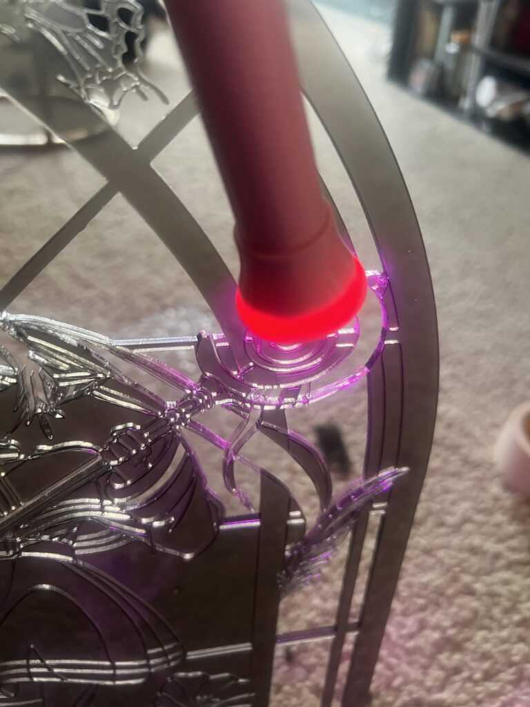 repairing a hairline break with gel polish and a UV flashlight