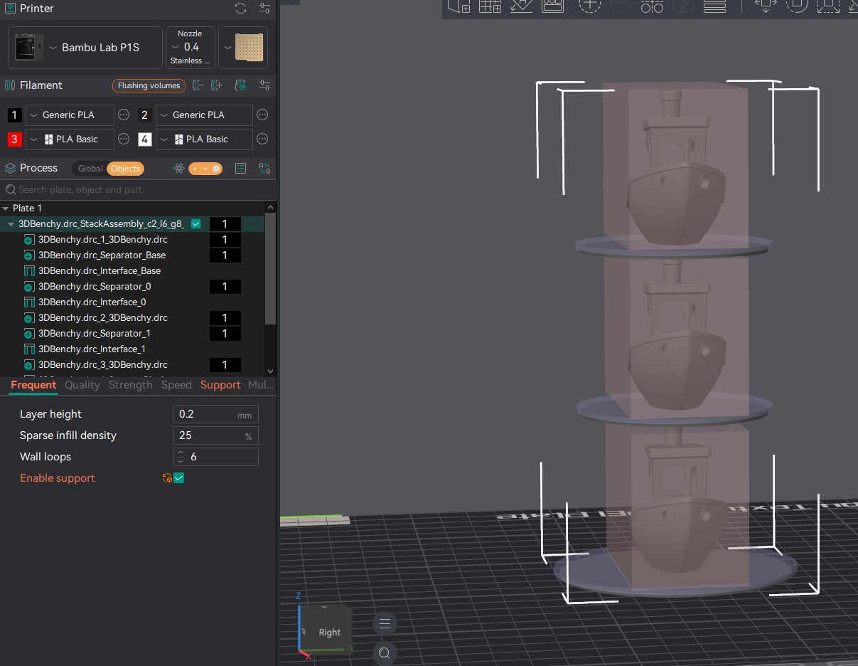 Part stacking prepare output