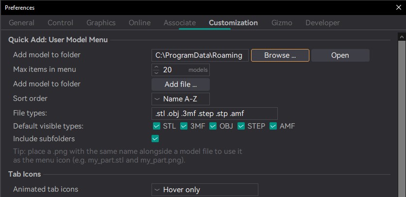 User models preferences
