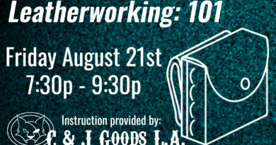 Leatherworking 101 Class – 8/21