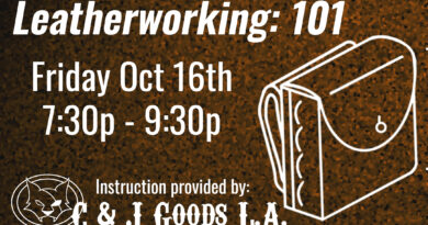 Leatherworking 101 Class – 10/16